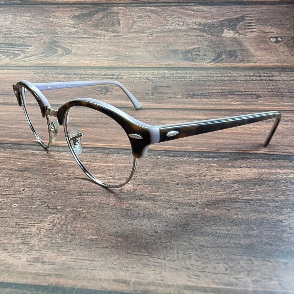 Ray-Ban RB 4246-V 5240 Clubround Tortoise Lavender Eyeglass Frames 47-19-140